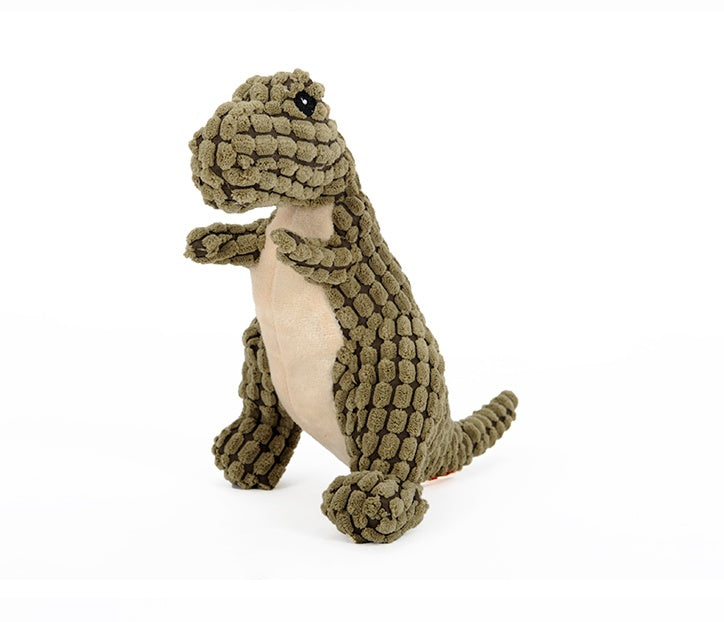 Dinosaur Plush Dog Toy – Interactive Chew Toy with Squeaker for Large Dogs