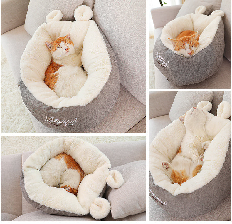 Pet Cat Bed Warming Soft Sleeping Bag Cushion Cat Kennel