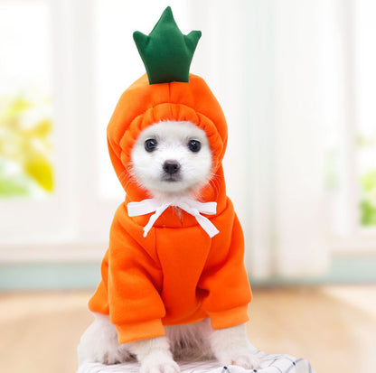 Cute Fruit Dog Hoodie – Warm Fleece Winter Outfit for Small Dogs & Cats