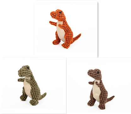 Dinosaur Plush Dog Toy – Interactive Chew Toy with Squeaker for Large Dogs
