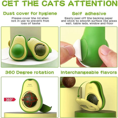 Cute Avocado Catnip Toy – Cat Teeth Cleaning & Interactive Toy