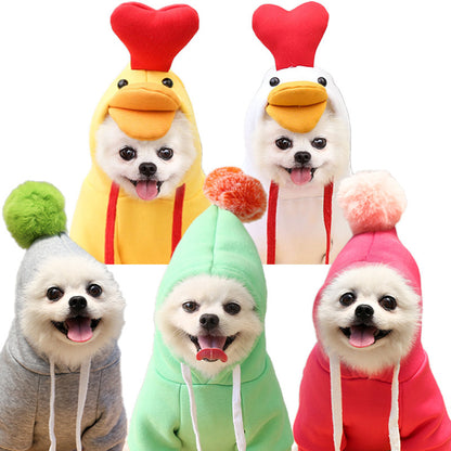 Cute Fruit Dog Hoodie – Warm Fleece Winter Outfit for Small Dogs & Cats