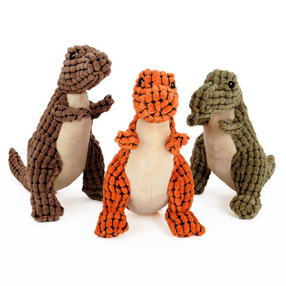 Dinosaur Plush Dog Toy – Interactive Chew Toy with Squeaker for Large Dogs