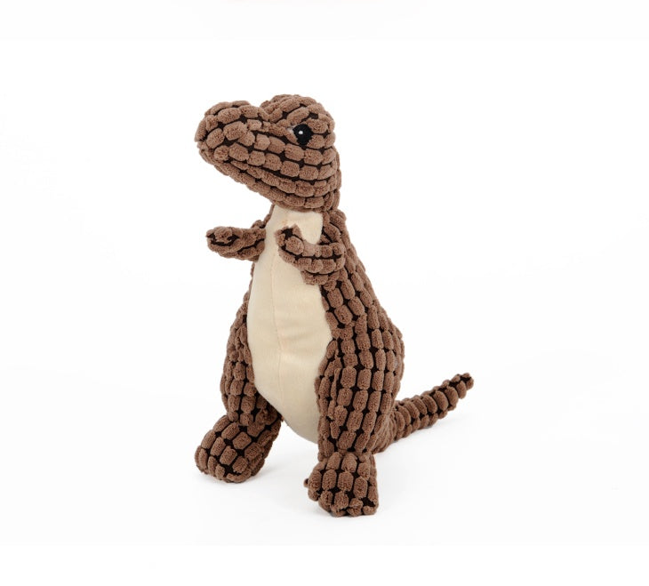 Dinosaur Plush Dog Toy – Interactive Chew Toy with Squeaker for Large Dogs