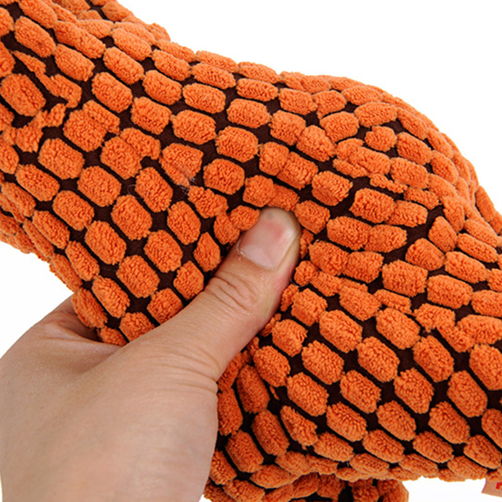 Dinosaur Plush Dog Toy – Interactive Chew Toy with Squeaker for Large Dogs