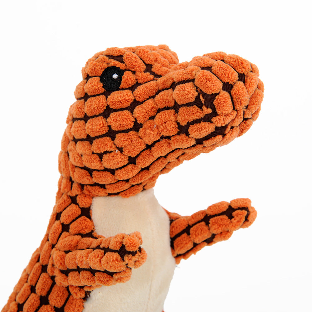 Dinosaur Plush Dog Toy – Interactive Chew Toy with Squeaker for Large Dogs