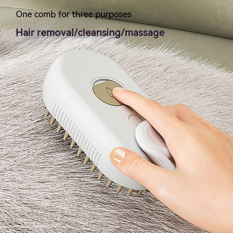 3-in-1 Cat Steam Brush – Electric Grooming, Massage & Hair Removal Comb